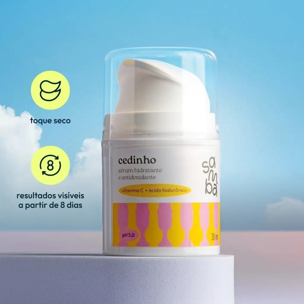 Cedinho sérum com toque seco e resultados visíveis a partir de 8 dias — vitamina C + ácido hialurônico